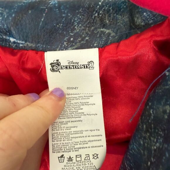 Disney Descendents 2 Kids Large Faux Leather Jacket - Picture 3 of 5